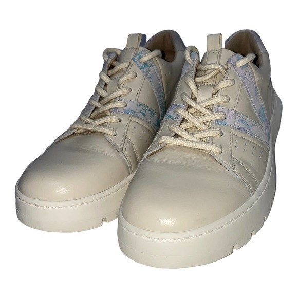 Vionic Simasa Cream Botanical Leather Sneaker Lace Up Tennis Shoe Platform 7.5 - Picture 4 of 11